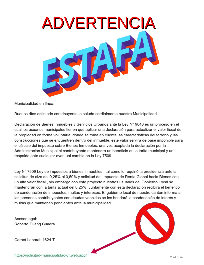 ADVERTENCIA DE ESTAFA